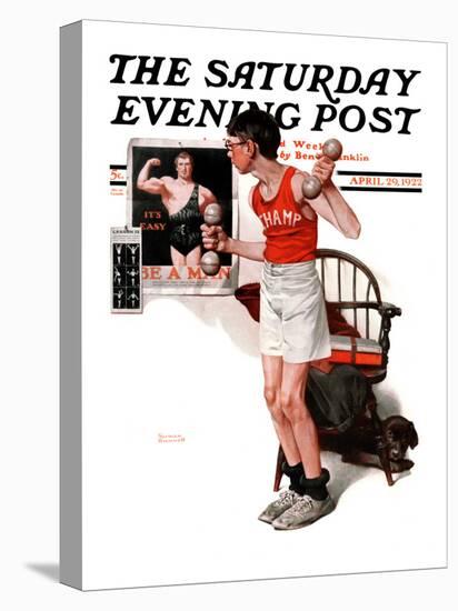 "Champ" or "Be a Man" Saturday Evening Post Cover, April 29,1922-Norman Rockwell-Stretched Canvas