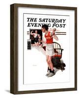 "Champ" or "Be a Man" Saturday Evening Post Cover, April 29,1922-Norman Rockwell-Framed Premium Giclee Print