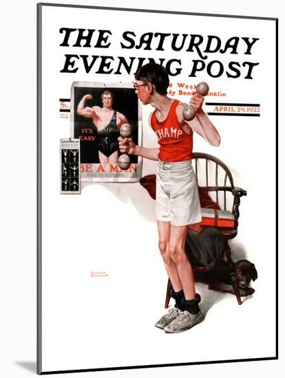 "Champ" or "Be a Man" Saturday Evening Post Cover, April 29,1922-Norman Rockwell-Mounted Premium Giclee Print