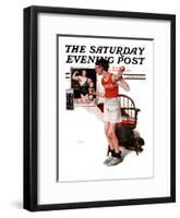 "Champ" or "Be a Man" Saturday Evening Post Cover, April 29,1922-Norman Rockwell-Framed Giclee Print