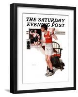 "Champ" or "Be a Man" Saturday Evening Post Cover, April 29,1922-Norman Rockwell-Framed Giclee Print