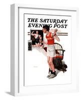 "Champ" or "Be a Man" Saturday Evening Post Cover, April 29,1922-Norman Rockwell-Framed Giclee Print