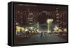 Champa Street at Night, Denver, Colorado-null-Framed Stretched Canvas