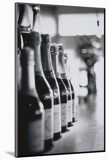 Champagne Bottles in a Row-Walter Bibikow-Mounted Photographic Print