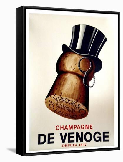 Champagne Cork-Vintage Apple Collection-Framed Stretched Canvas