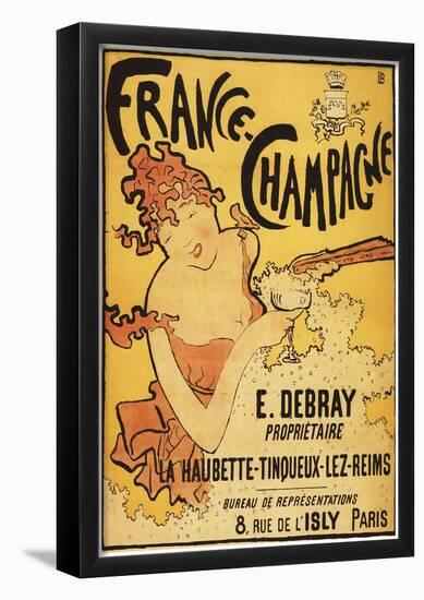Champagne, France - E. Debray Champagne Advertisement Poster-null-Framed Poster