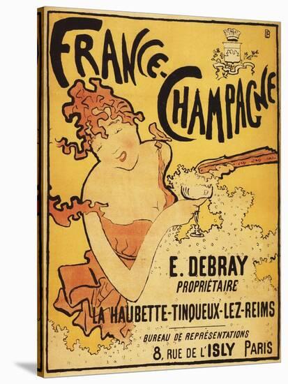 Champagne, France - E. Debray Champagne Advertisement Poster-Lantern Press-Stretched Canvas
