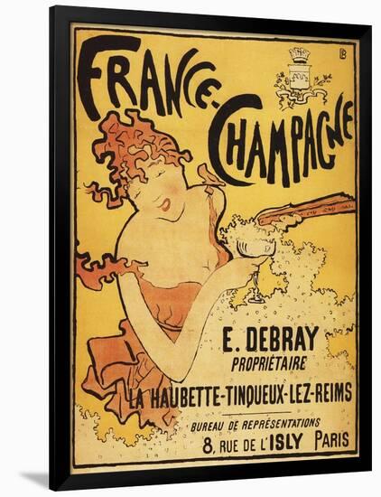 Champagne, France - E. Debray Champagne Advertisement Poster-Lantern Press-Framed Art Print