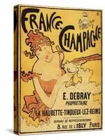 Champagne, France - E. Debray Champagne Advertisement Poster-Lantern Press-Stretched Canvas