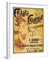 Champagne, France - E. Debray Champagne Advertisement Poster-Lantern Press-Framed Art Print