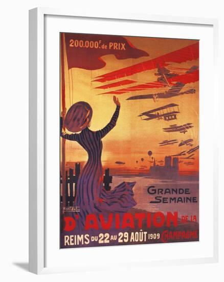 Champagne, France - Great Week of Aviation-Lantern Press-Framed Art Print