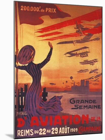 Champagne, France - Great Week of Aviation-Lantern Press-Mounted Art Print