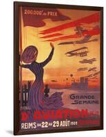 Champagne, France - Great Week of Aviation-Lantern Press-Framed Art Print