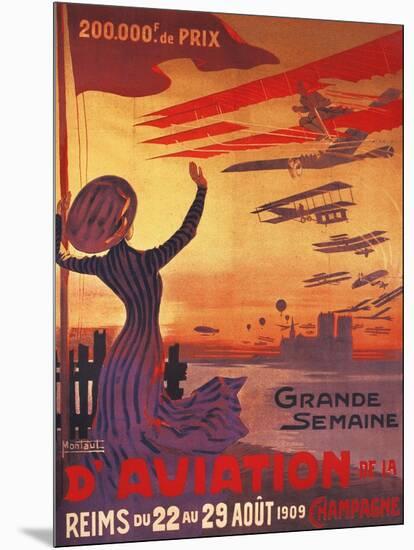 Champagne, France - Great Week of Aviation-Lantern Press-Mounted Art Print