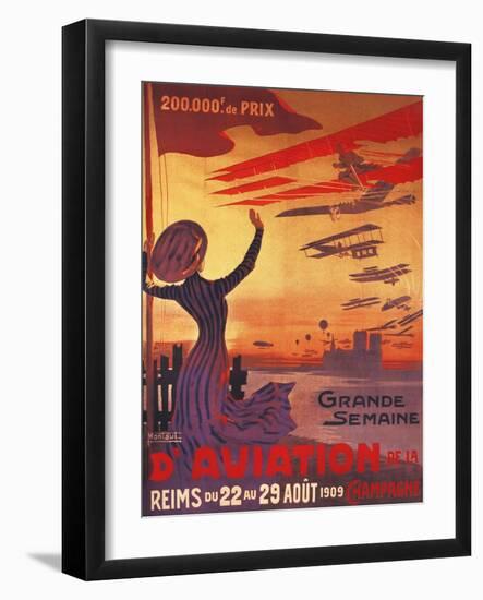 Champagne, France - Great Week of Aviation-Lantern Press-Framed Art Print