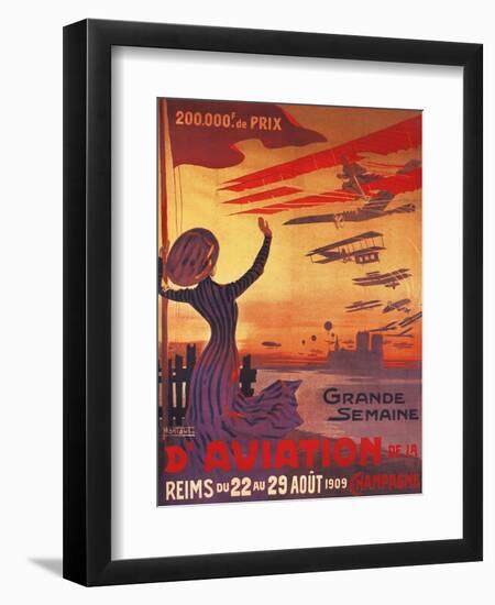 Champagne, France - Great Week of Aviation-Lantern Press-Framed Art Print