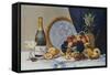 Champagne, Fruit Dessert-null-Framed Stretched Canvas