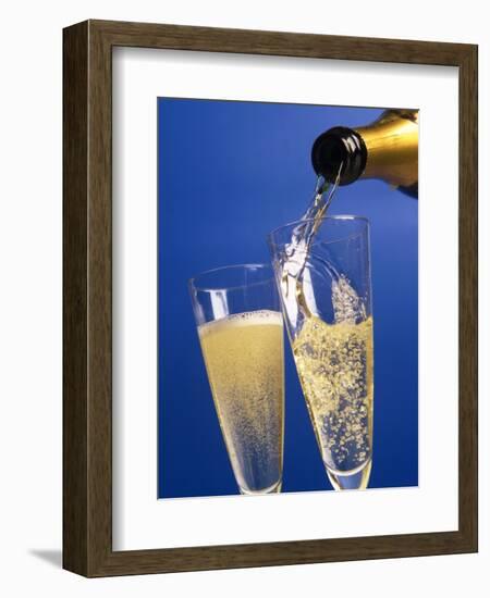 Champagne glass and bottle-null-Framed Photographic Print