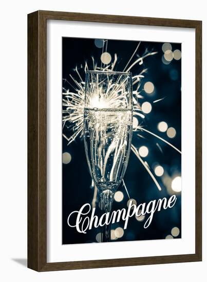 Champagne Glass-Lantern Press-Framed Art Print