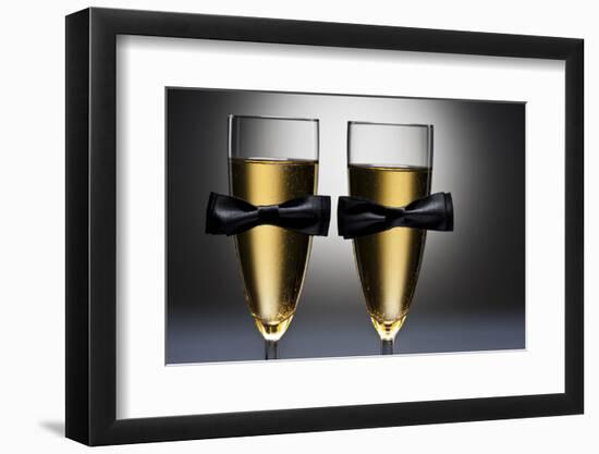 Champagne Glasses with Conceptual Same Sex Decoration-Alfred Cats-Framed Premium Photographic Print