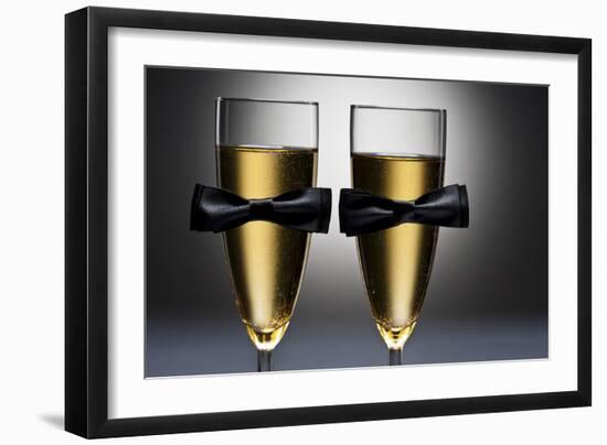 Champagne Glasses with Conceptual Same Sex Decoration-Alfred Cats-Framed Photographic Print
