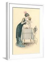 Champagne Toast with Cupid-null-Framed Art Print