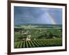 Champagne Vineyards and Rainbow, Ville-Dommange, Near Reims, Champagne, France, Europe-Stuart Black-Framed Photographic Print