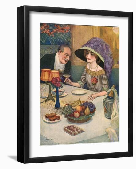 Champagne with Dessert-Juan Cardona-Framed Art Print