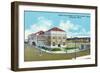 Champaign, Illinois, Exterior View of Illinois Central Train Station, "City of Miami" Express-Lantern Press-Framed Art Print