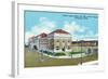 Champaign, Illinois, Exterior View of Illinois Central Train Station, "City of Miami" Express-Lantern Press-Framed Art Print