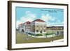 Champaign, Illinois, Exterior View of Illinois Central Train Station, "City of Miami" Express-Lantern Press-Framed Art Print