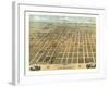 Champaign, Illinois - Panoramic Map-Lantern Press-Framed Art Print