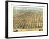 Champaign, Illinois - Panoramic Map-Lantern Press-Framed Art Print