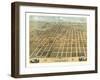 Champaign, Illinois - Panoramic Map-Lantern Press-Framed Art Print