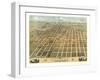 Champaign, Illinois - Panoramic Map-Lantern Press-Framed Art Print