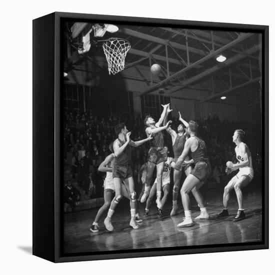 Champion Amateur Phillips 66ers Blocking Out Members of the Opposing Team-Cornell Capa-Framed Stretched Canvas