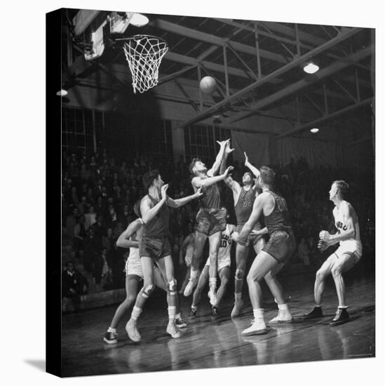 Champion Amateur Phillips 66ers Blocking Out Members of the Opposing Team-Cornell Capa-Stretched Canvas