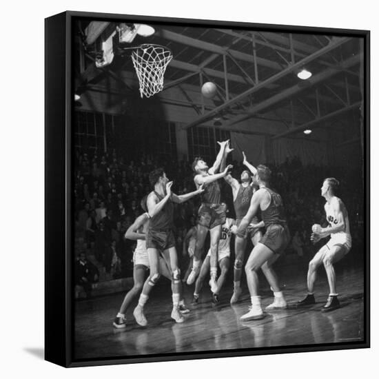 Champion Amateur Phillips 66ers Blocking Out Members of the Opposing Team-Cornell Capa-Framed Stretched Canvas