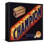 Champion Brand - Redlands, California - Citrus Crate Label-Lantern Press-Framed Stretched Canvas