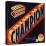 Champion Brand - Redlands, California - Citrus Crate Label-Lantern Press-Stretched Canvas