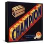 Champion Brand - Redlands, California - Citrus Crate Label-Lantern Press-Framed Stretched Canvas