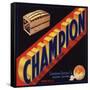 Champion Brand - Redlands, California - Citrus Crate Label-Lantern Press-Framed Stretched Canvas