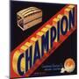 Champion Brand - Redlands, California - Citrus Crate Label-Lantern Press-Mounted Art Print