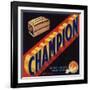 Champion Brand - Redlands, California - Citrus Crate Label-Lantern Press-Framed Art Print