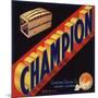 Champion Brand - Redlands, California - Citrus Crate Label-Lantern Press-Mounted Art Print