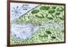 Champlain's 1613 Map of His Settlement at Port Royal, Now Annapolis Royal, Nova Scotia, Canada-null-Framed Giclee Print