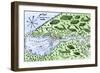 Champlain's 1613 Map of His Settlement at Port Royal, Now Annapolis Royal, Nova Scotia, Canada-null-Framed Premium Giclee Print