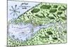 Champlain's 1613 Map of His Settlement at Port Royal, Now Annapolis Royal, Nova Scotia, Canada-null-Mounted Giclee Print