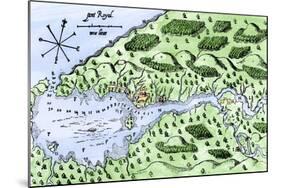 Champlain's 1613 Map of His Settlement at Port Royal, Now Annapolis Royal, Nova Scotia, Canada-null-Mounted Giclee Print