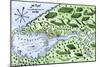 Champlain's 1613 Map of His Settlement at Port Royal, Now Annapolis Royal, Nova Scotia, Canada-null-Mounted Giclee Print